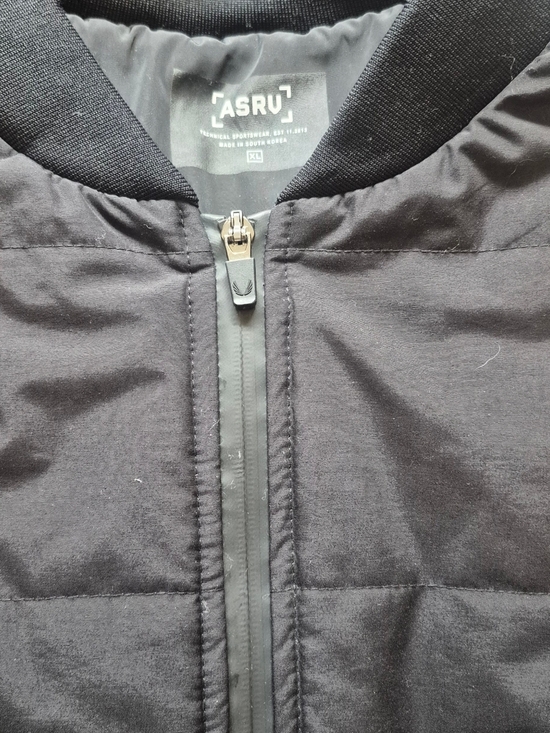 ASRV Black Quilted Bomber Jacket - Picture 8 of 8